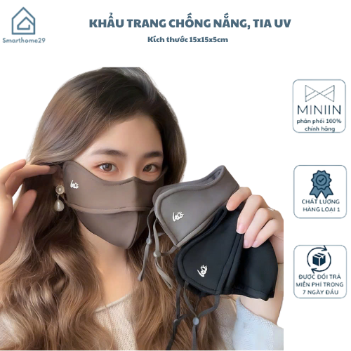 Khẩu Trang Chống Nắng Cao Cấp UPF 50+,Khẩu Trang Chống Nám Chống Tia UV, Bảo Vệ Da Hiệu Quả - HÀNG CHÍNH HÃNG MINIIN