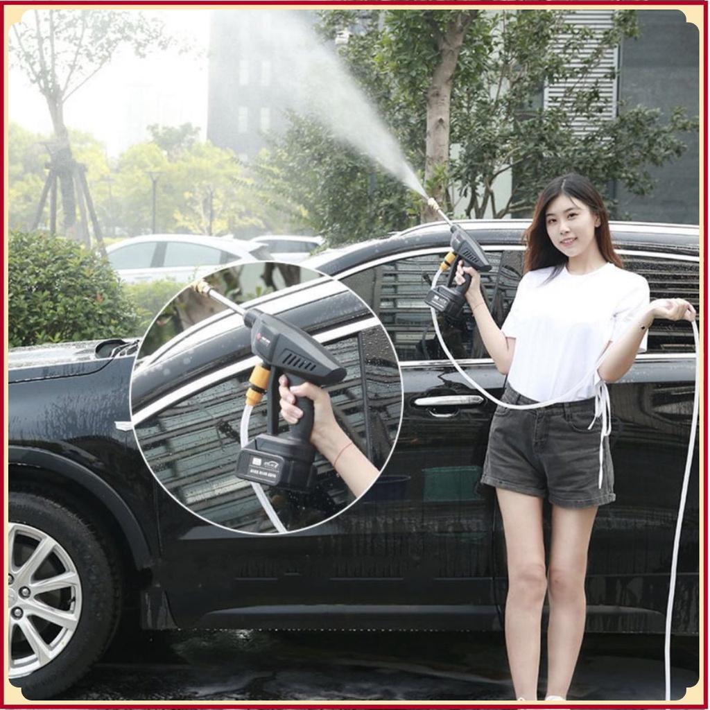 Máy Xịt Rửa vệ sinh ô tô xe máy pin lithium 21V áp suất nén Cực Mạnh SEATEN Germany