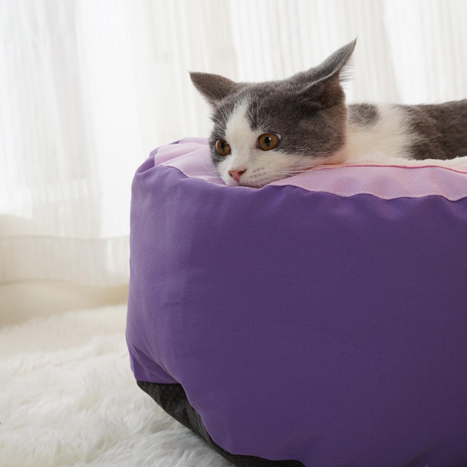 Plush Cave Pet Bed Cat Kitten Cozy Nest Dog Tent Washable Nonslip Warm House