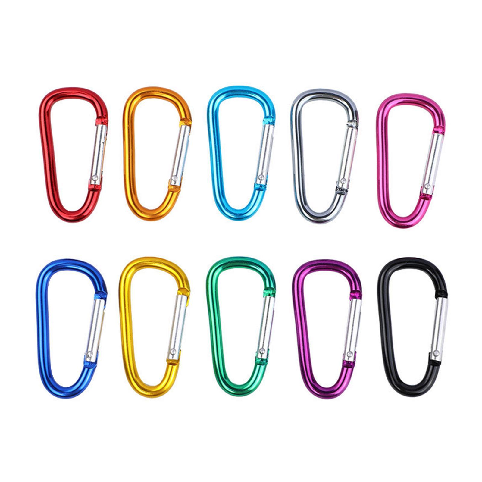 10Pcs D Shaped Carabiners Small Snap Hook Carabiner Clip for Backpack Bag