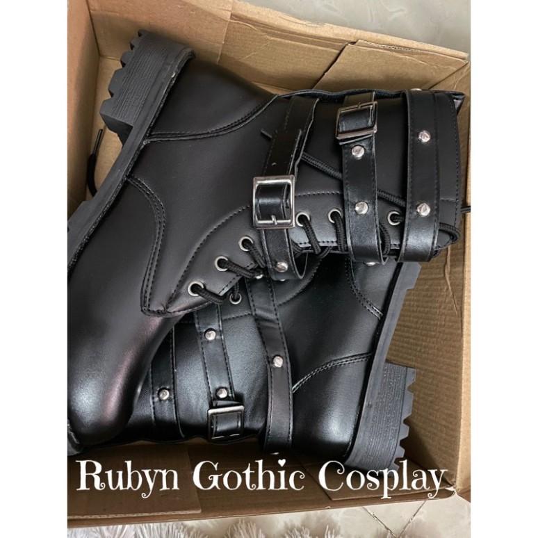 Giày boot cổ cao chiến binh cosplay phong cách Nhật phối dây quấn cực cá tính ( size 35-42 )