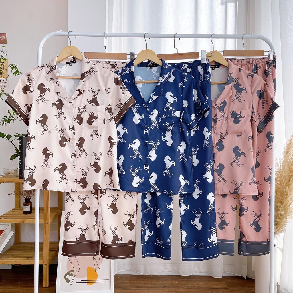Bộ mặc nhà Pyjama Tay Ngắn quần dài chất lụa Tea Store cao cấp sang trọng