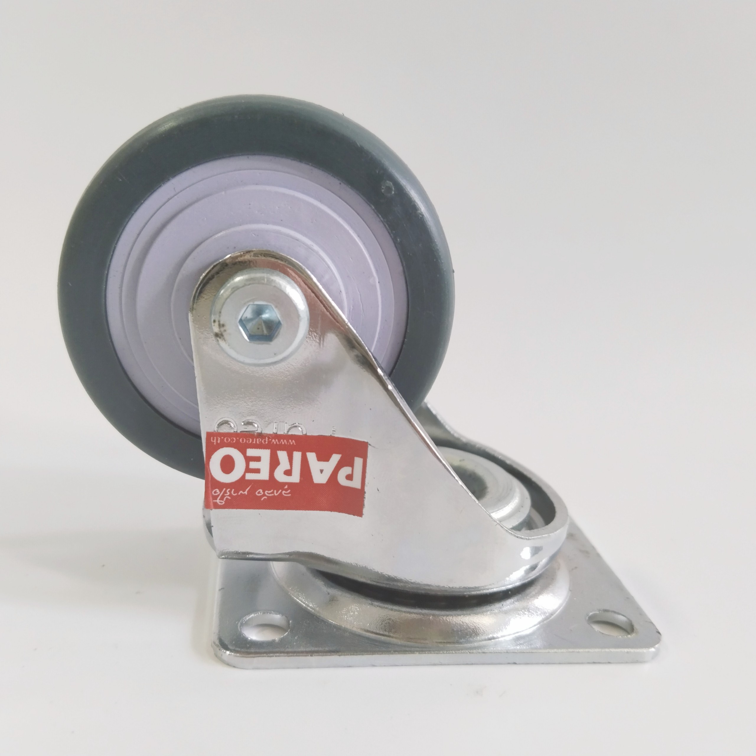 Bánh xe đẩy cao su tổng hợp xám tải nhẹ càng xoay 360 độ - 50-65-75mm - Happy Move Thái Lan