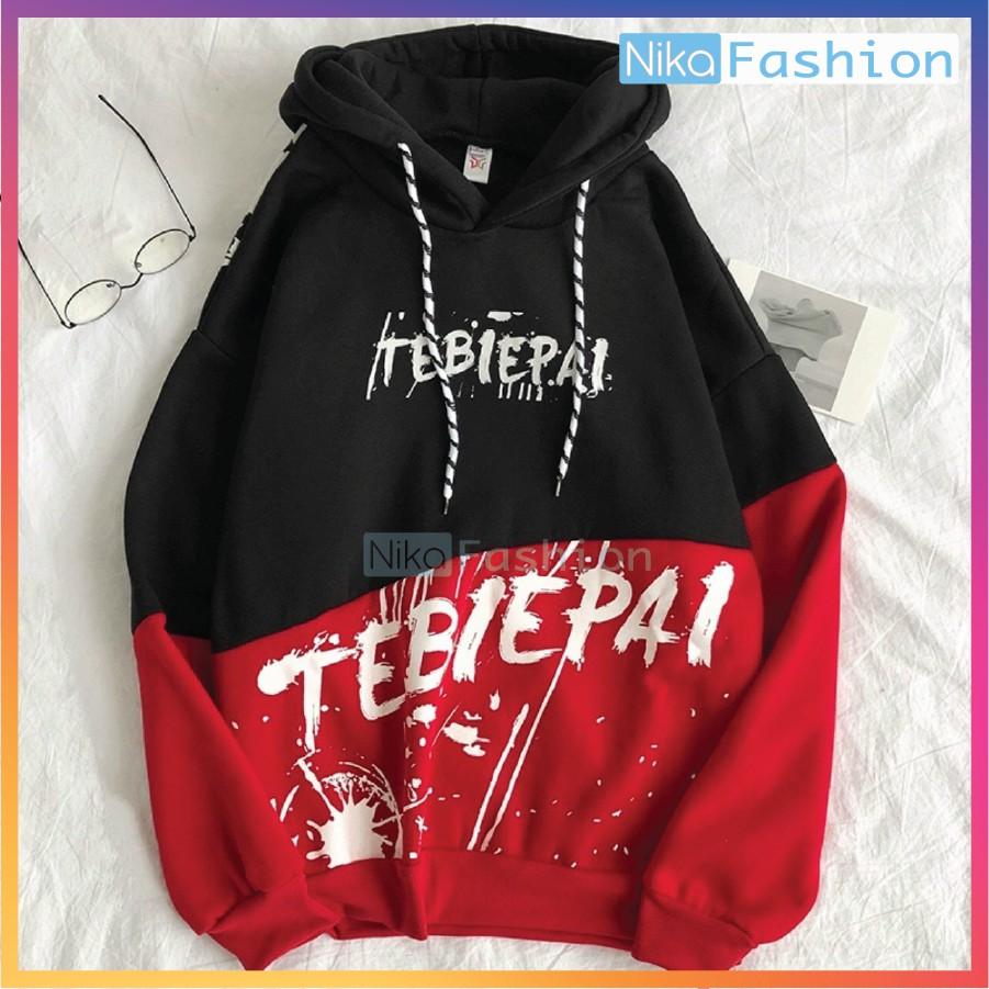 Nikafashion Áo Hoodie Nón Unisex Nam Nữ Chất Vải Nỉ Freesize 1 kích cỡ Form Dáng Rộng Dưới 65kg Mặc Đẹp T.E.B.I.E.P.A.I