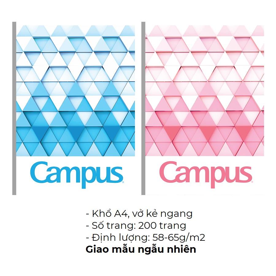 Vở Campus Kẻ Ngang/Kẻ Ngang Có Chấm Khổ A4 200 Trang