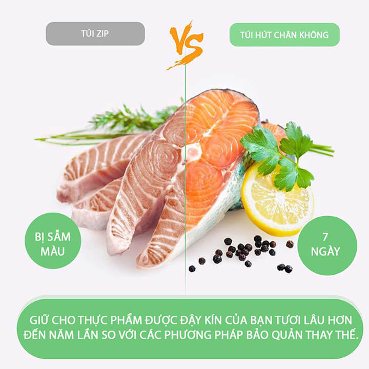 Máy hút chân không thực phẩm kèm máy hàn miệng túi đa năng đường hàn 30cm - Tặng kèm 10 túi hút chân không một mặt nhám