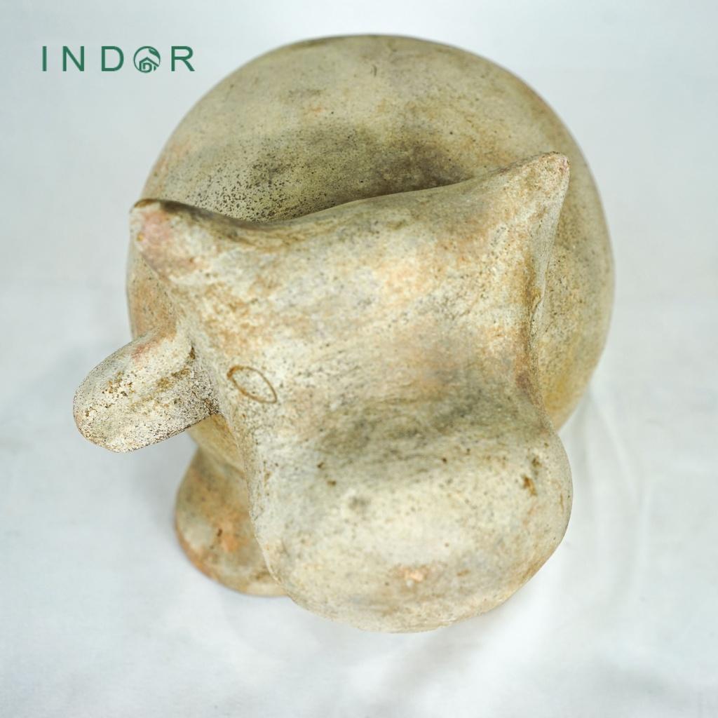 Tượng chú bò mông to chất liệu đất nung terracotta Tượng decor Noel Tượng trang trí nội ngoại thất