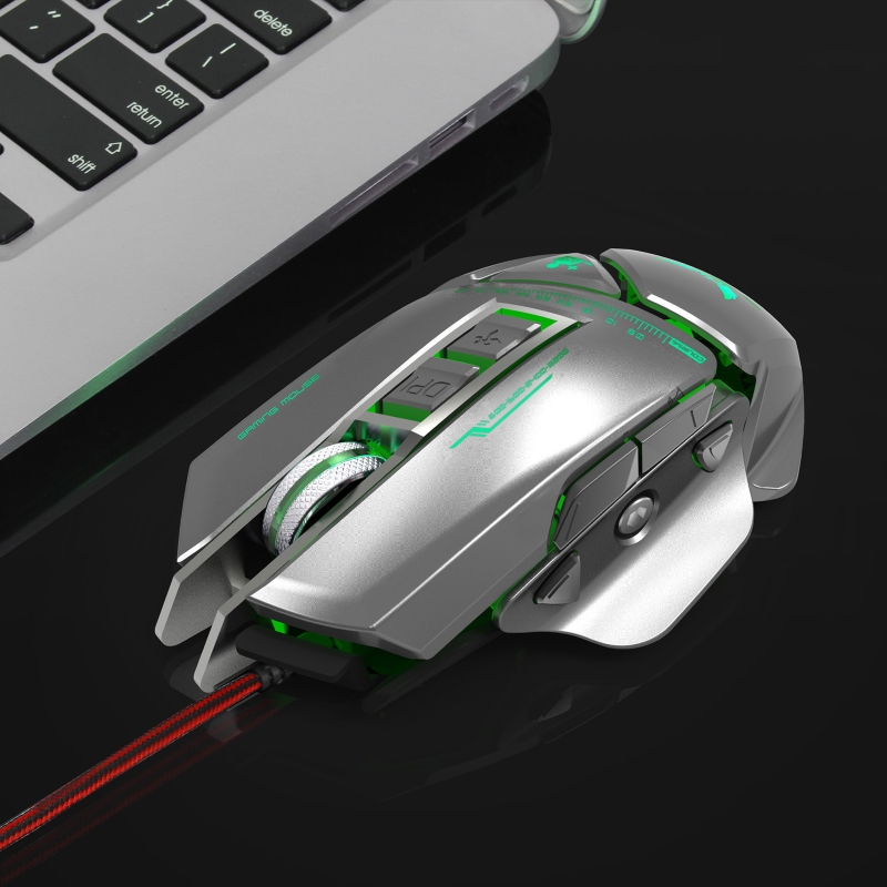 Chuột cơ gaming led RGB 3200DPI - X400S Gray mechanical Gaming mouse 11 Key hàng nhập khẩu