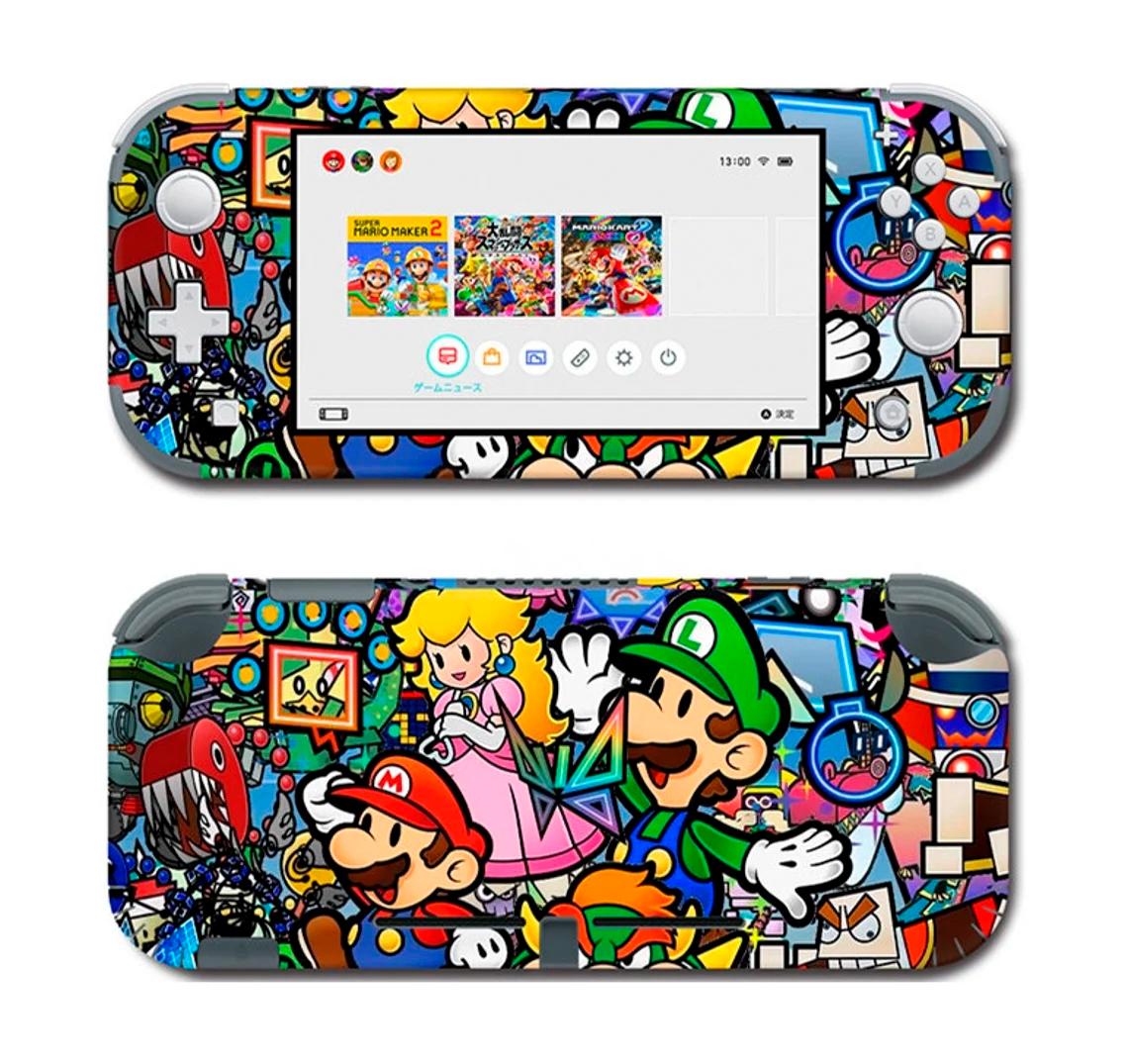 Skin decal dán Nintendo Switch Lite mẫu Mario stickerbomb (dễ dán, đã cắt sẵn)