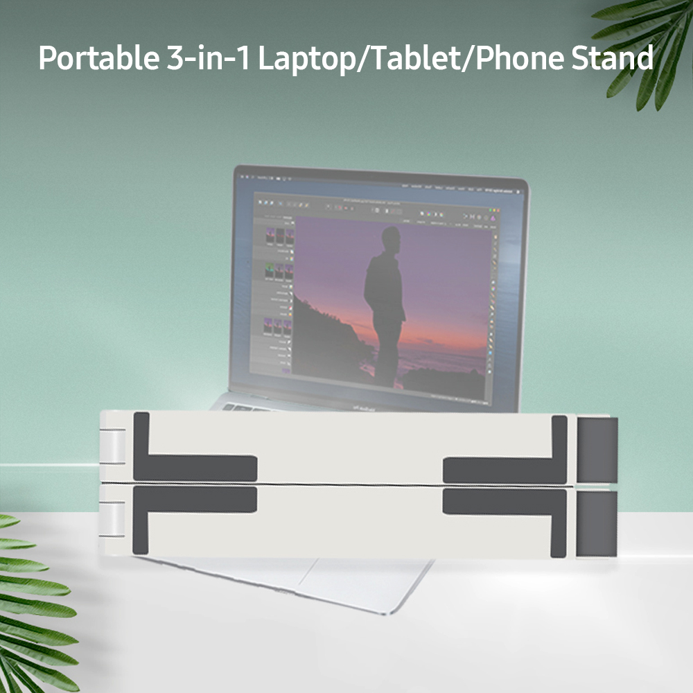 Giá Đỡ Máy Tính Bảng Gấp Chống Trượt 3 Trong 1 Ergonomic Cho Máy Tính Xách Tay