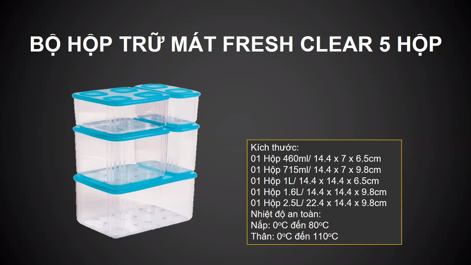 Bộ trữ mát Fresh Clear set 5 - Tupperware