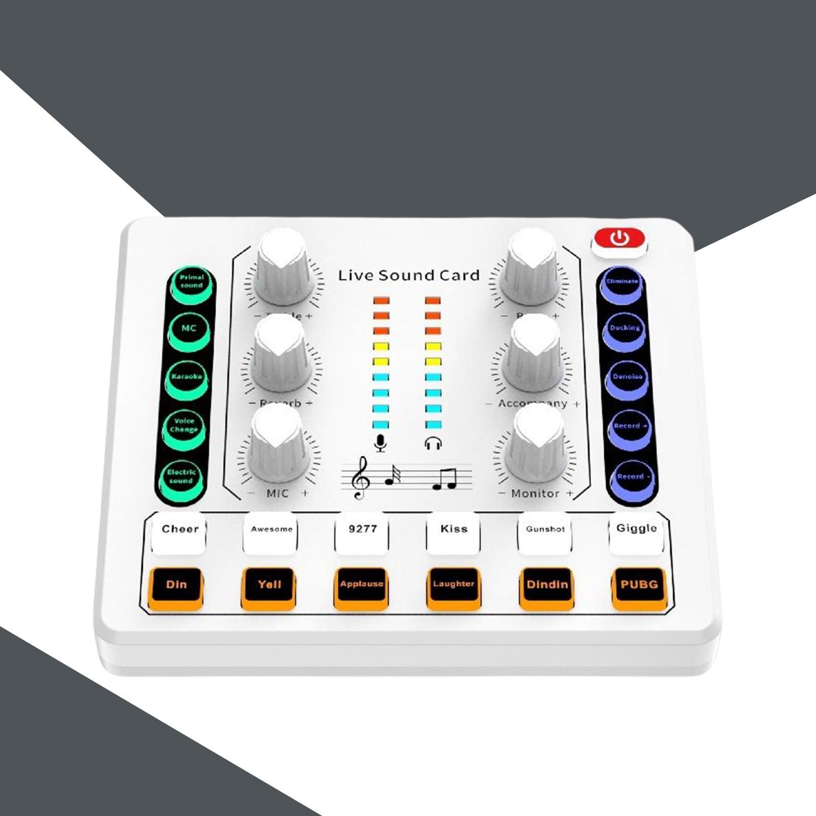 Professional sound Card 12 Sound Effects Low Noise for Karaoke Gaming