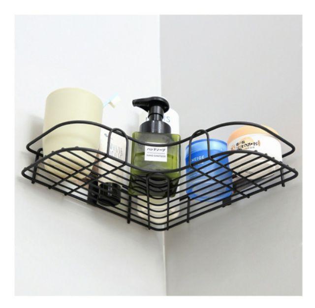 Kệ góc sắt đen dán cường lực mã KGS1