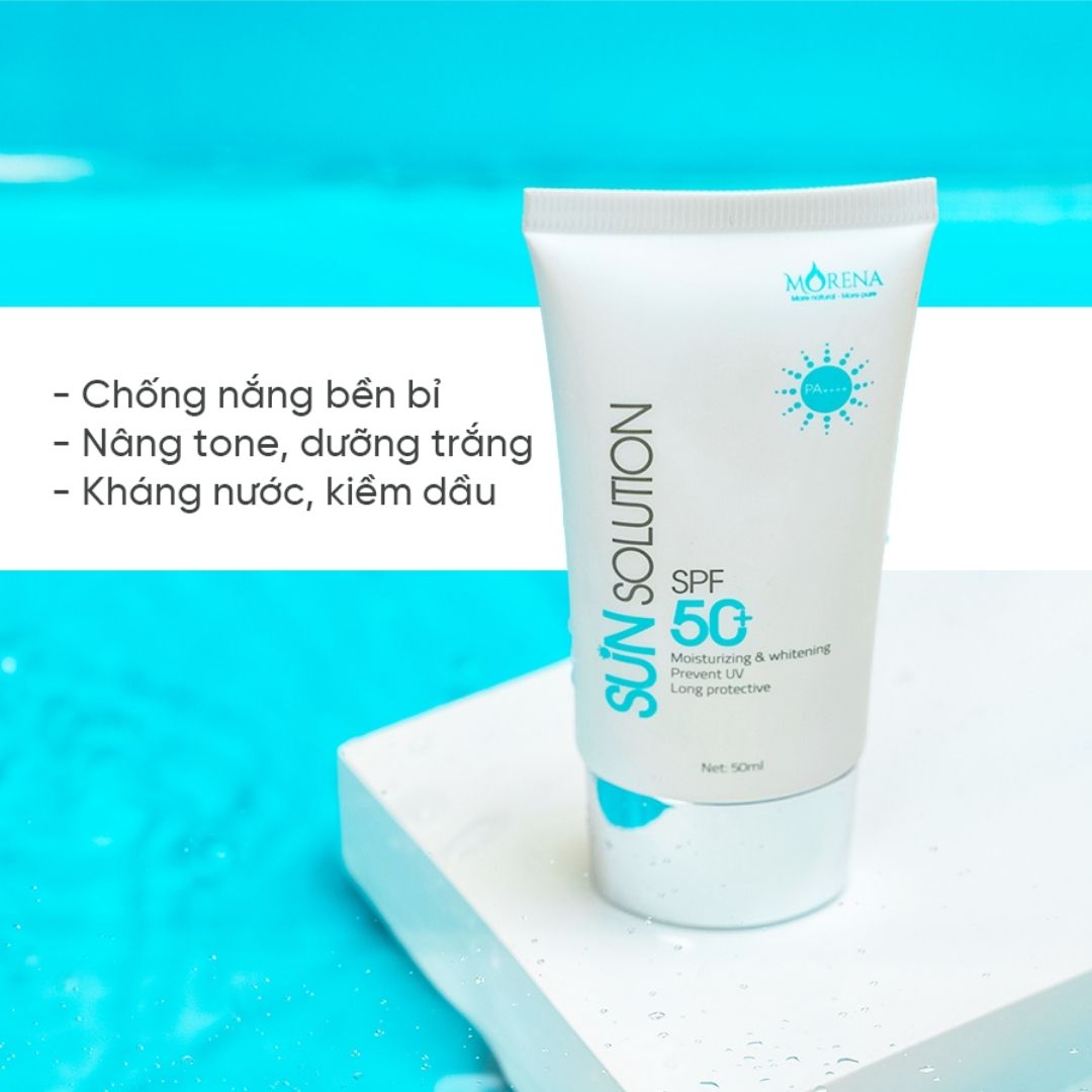 SUN SOLUTION Kem Chống Nắng HUYỀN PHI Dưỡng Ẩm Làm Trắng Da Chống lão hóa dung tích 50ml