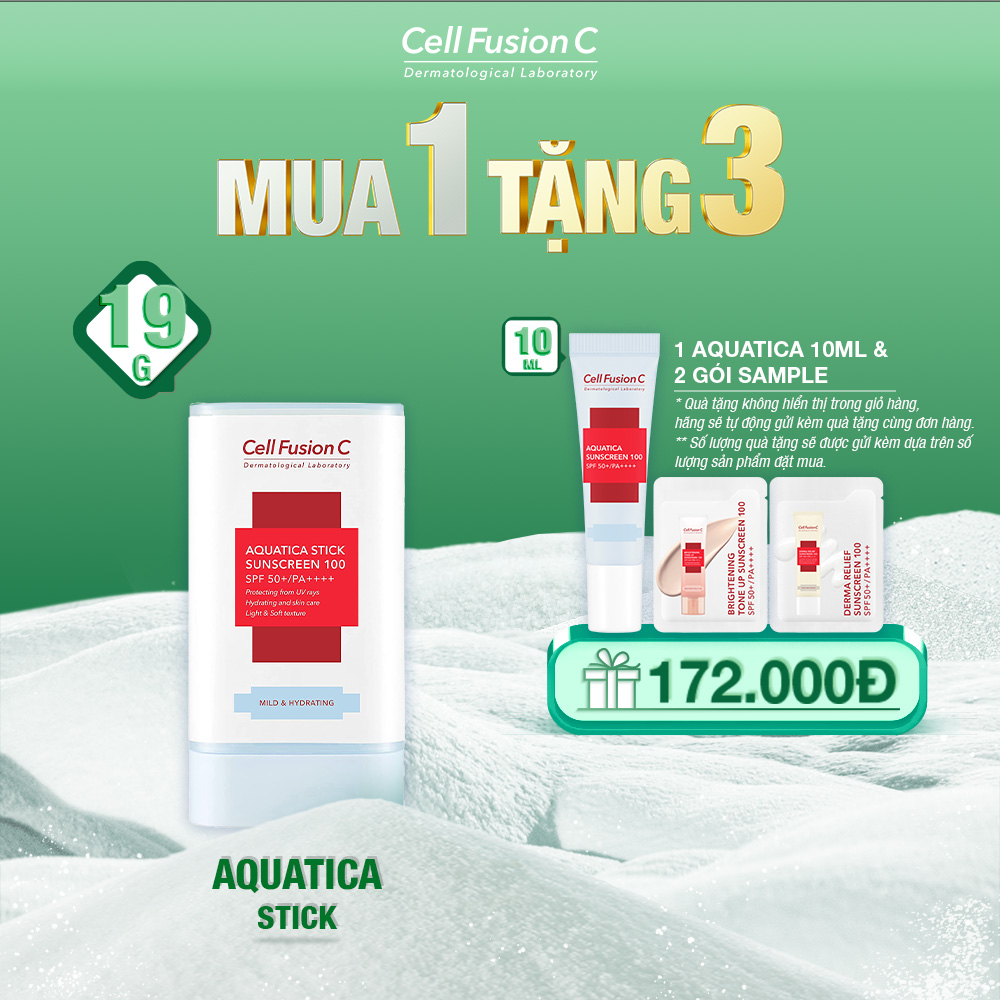 Sáp Chống Nắng Cấp Ẩm, Dịu Da, Ngăn Ngừa Nếp Nhăn & Sạm Nám Cell Fusion C Aquatica Stick Sunscreen 100 SPF 50+/PA++++