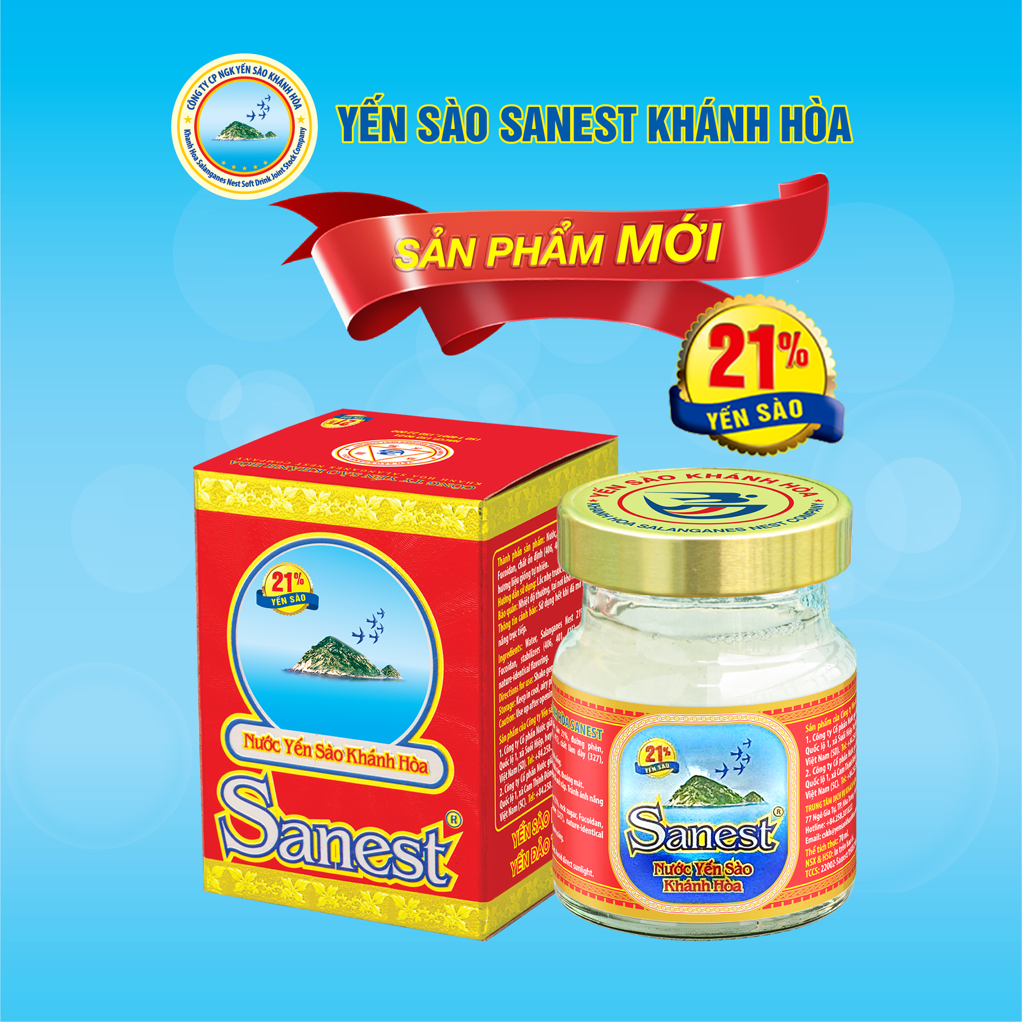 Nước Yến sào Khánh Hòa Sanest hộp 1 lọ 70ml - S002H1