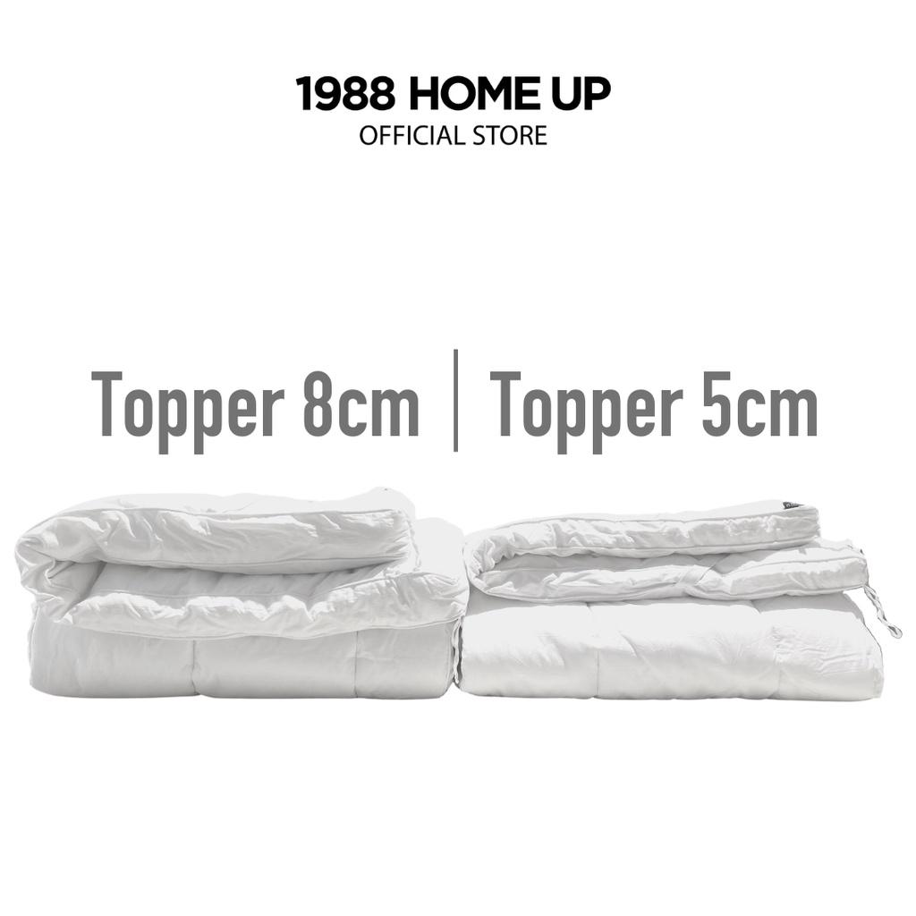 Topper (Tấm làm mềm nệm) Dày 5cm/8cm (đủ kích thước) Gòn Microfiber siêu mịn, vải bọc 100% cotton cao cấp - 1988 Home Up