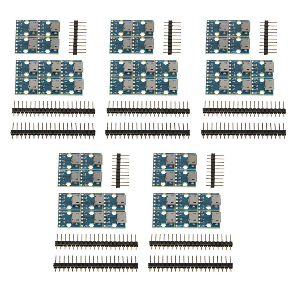 50Pcs Female Micro USB To DIP Adapter Converter