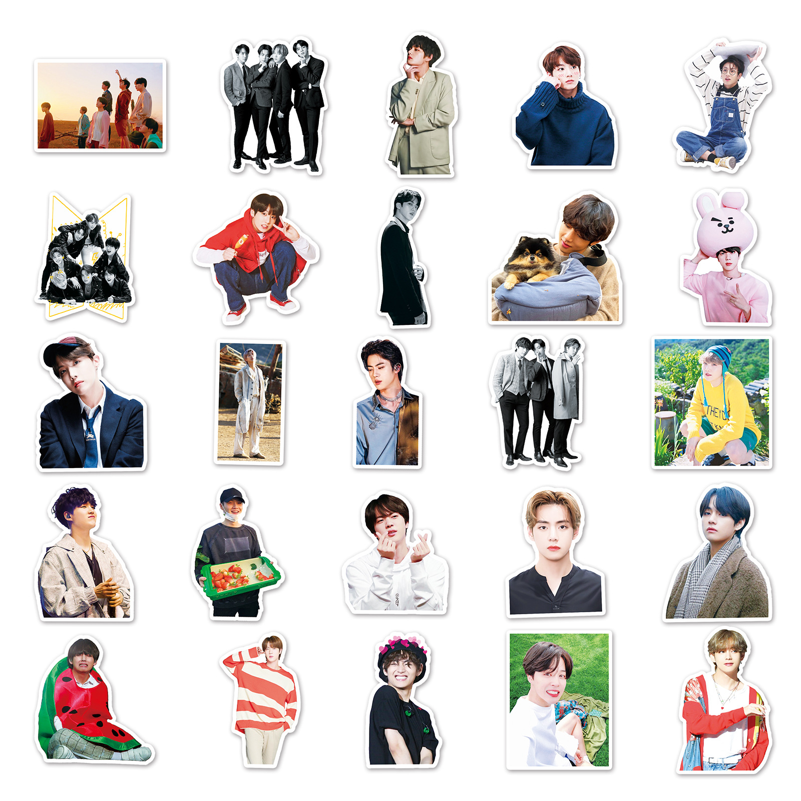 Set 50 hình dán trang trí BTS dễ thương