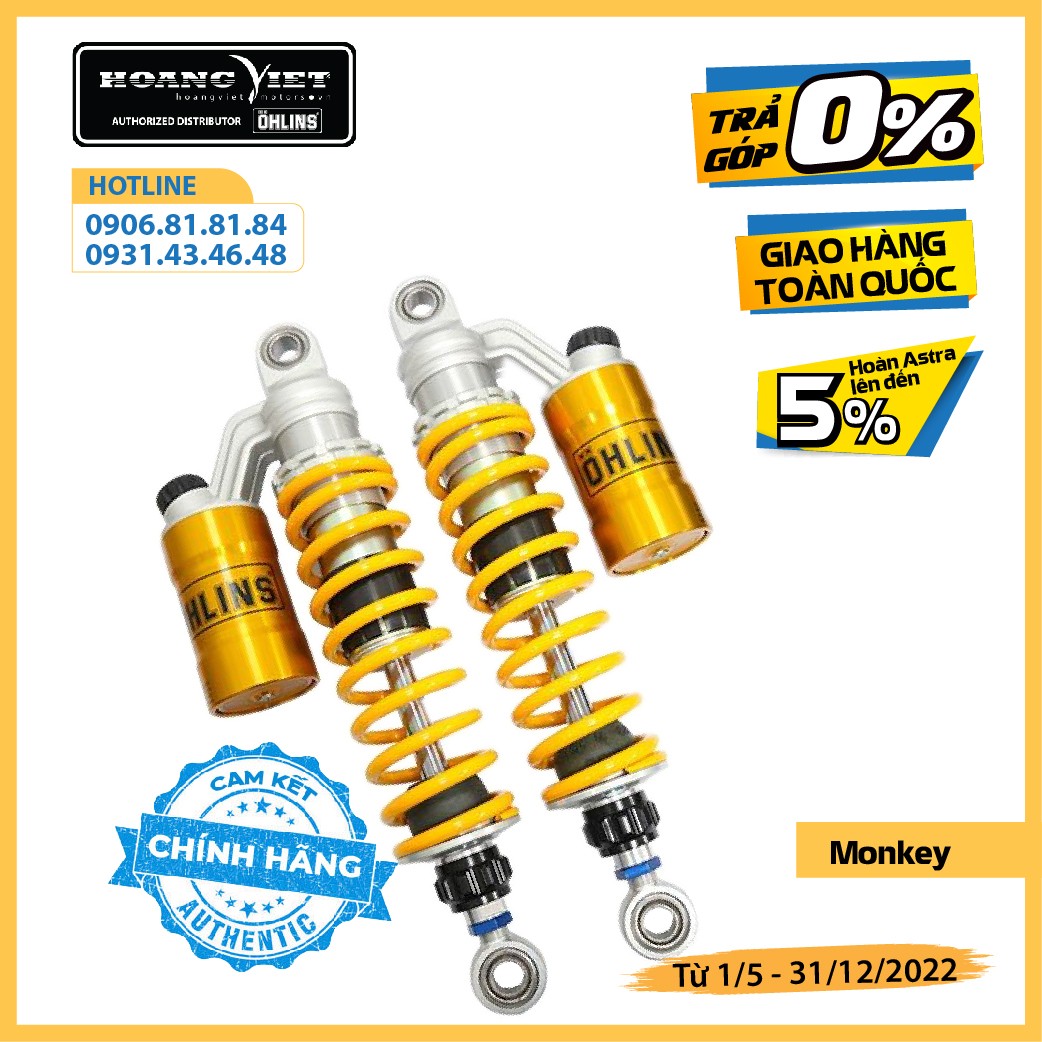 Phuộc Ohlins chính hãng HO 819 dành cho xe Super Cub 125, Monkey