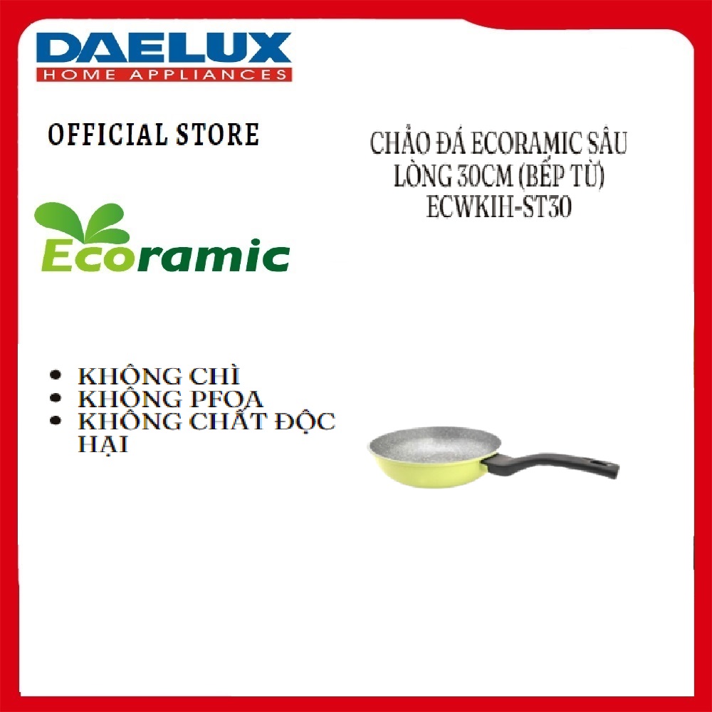 Chảo đá sâu lòng Ecoramic đấy từ 30cm (ECWKIH-ST30)