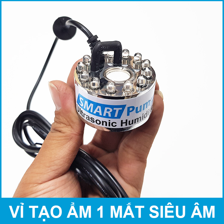 Vỉ tạo ẩm phun sương khói 1 mắt 12 đèn LED 24V 30W Smartpumps chính hãng