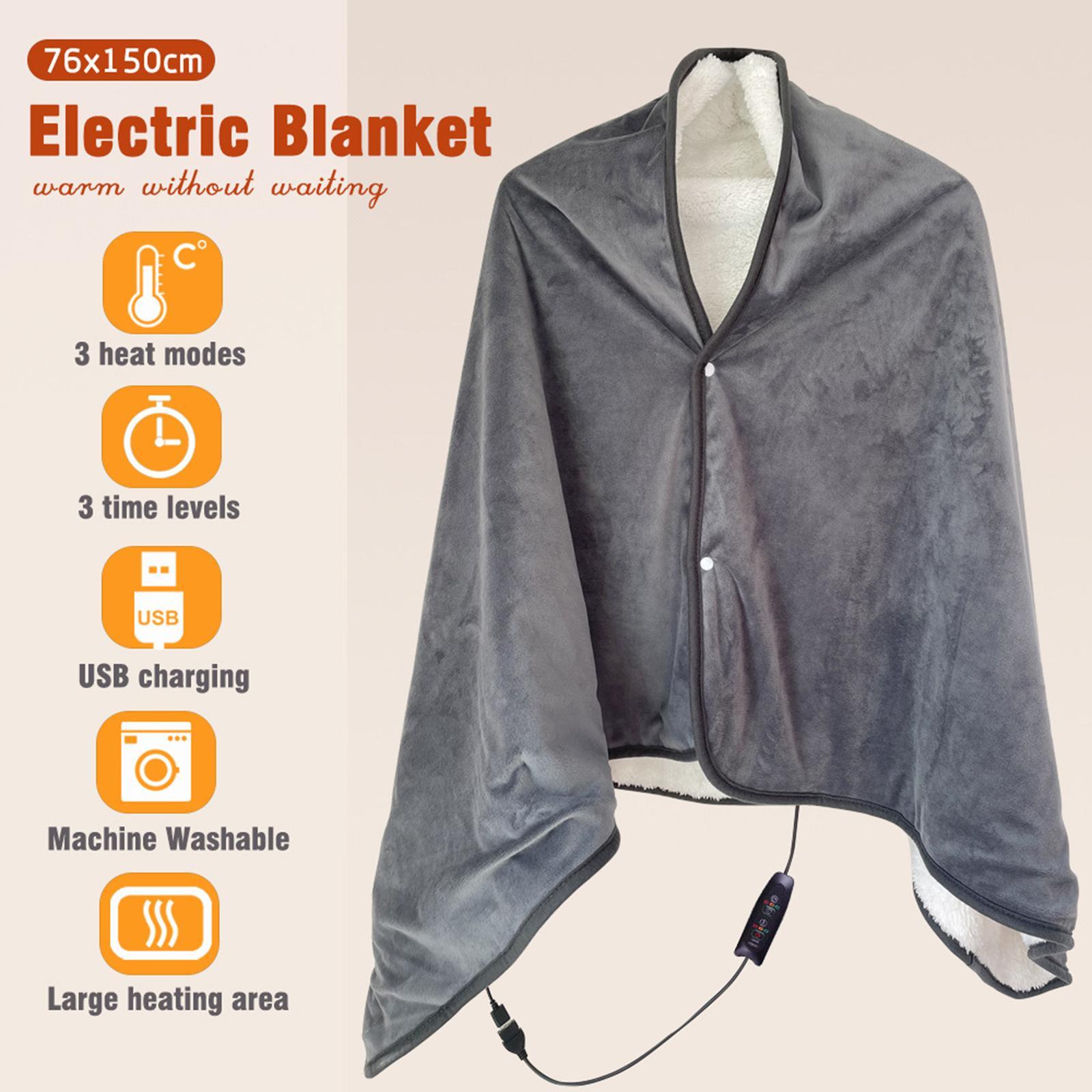 Electric Throw Blanket Portable Heating Blanket for Bedroom Traveling Office