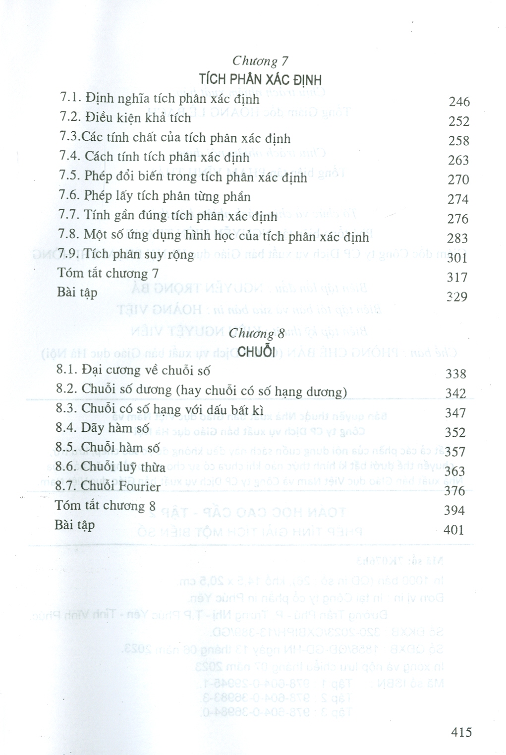 Combo Toán Cao Cấp, Tập 2: Phép Tính Giải Tích Một Biến Số (Giáo trình + Bài tập) (Tái bản năm 2023)