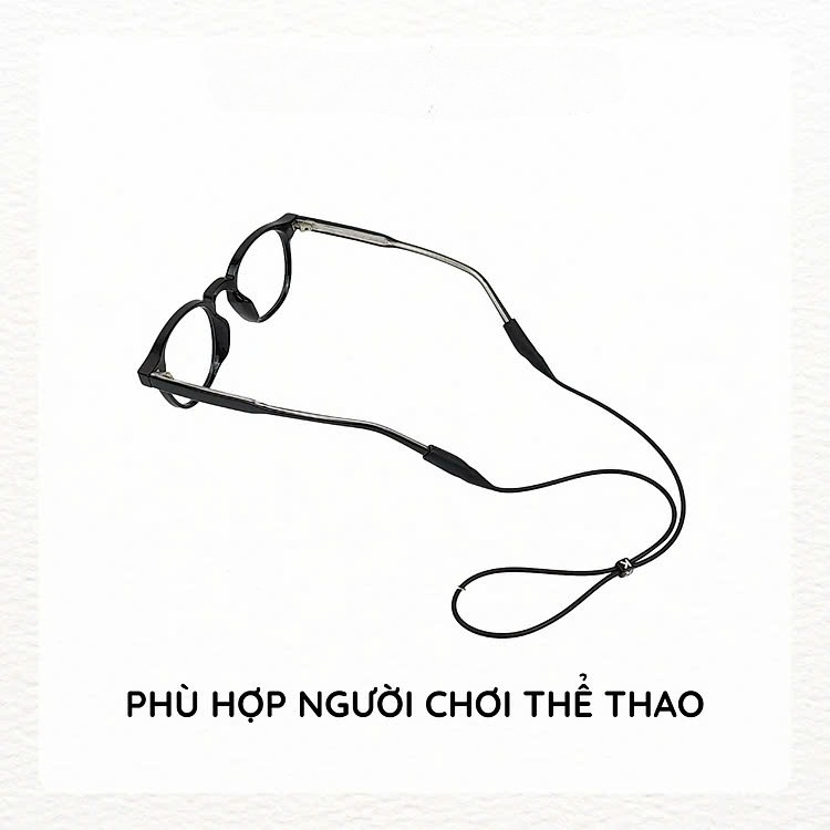 Dây đeo mắt kính giữ gọng kính, chơi thể thao chống rơi kính Chống Trượt Phiên Bản Nâng Cấp Lỗ Dẹp 5mm Chất Liệu Silicon Siêu Bền Chuyên Dụng Phù Hợp Chơi Thể Thao Du Lịch Dã Ngoại Golf Sports Lens Thời Trang Tiện Dụng Màu Đen