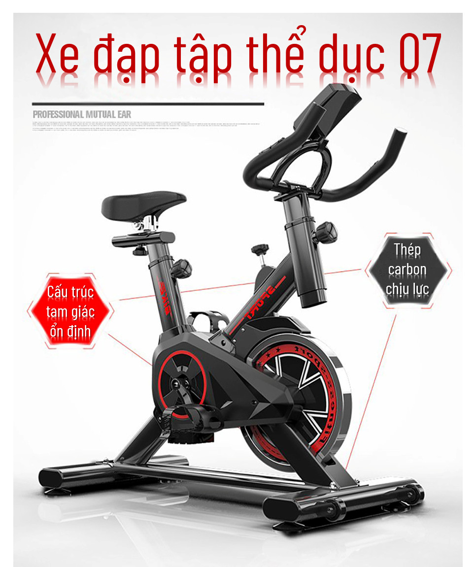 Xe đạp tập gym, xe đạp tập tại nhà loại 1 , xe đạp thể thao dụng cụ tập gym tại nhà, bàn đạp kiểu lồng chân, yên xe và tay nắm có thể chỉnh độ cao, gọn gàng, không diện tích