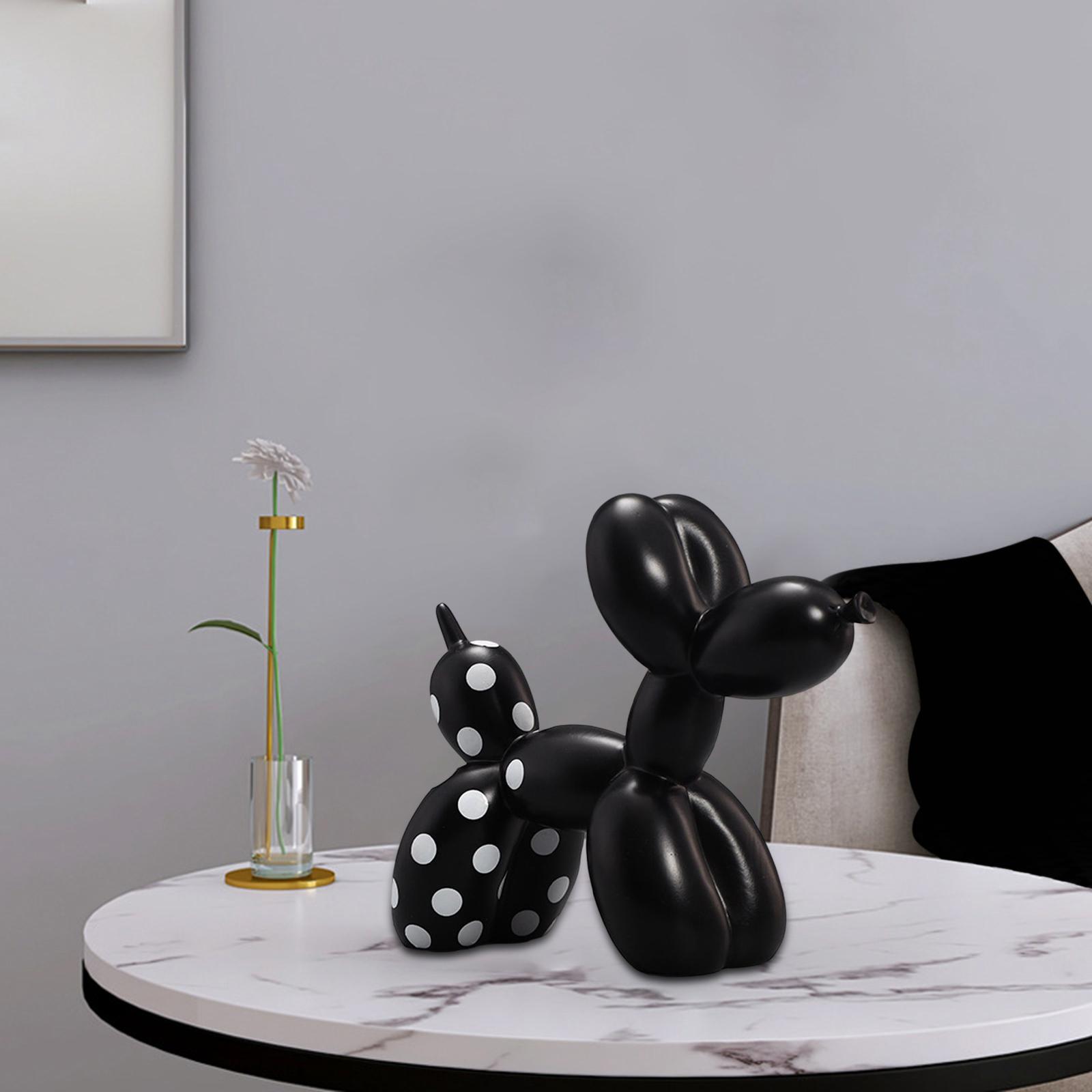 Cute Resin Balloon Dog Sculpture Ornament for Bedroom Living Room Decoration