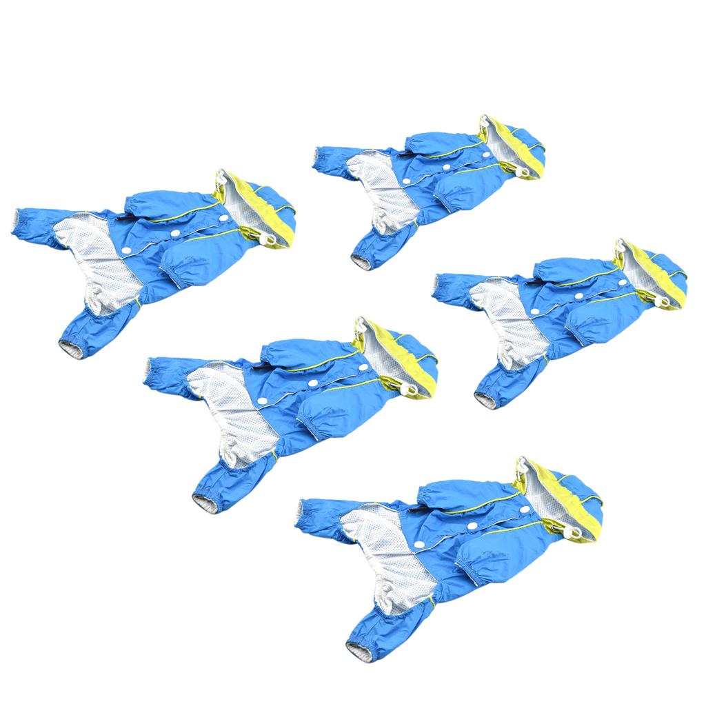 Small Medium Large Pet Dog Cat Four-Legs Raincoat Waterproof with Hood Rain Cover Jackets Coats Rainwear