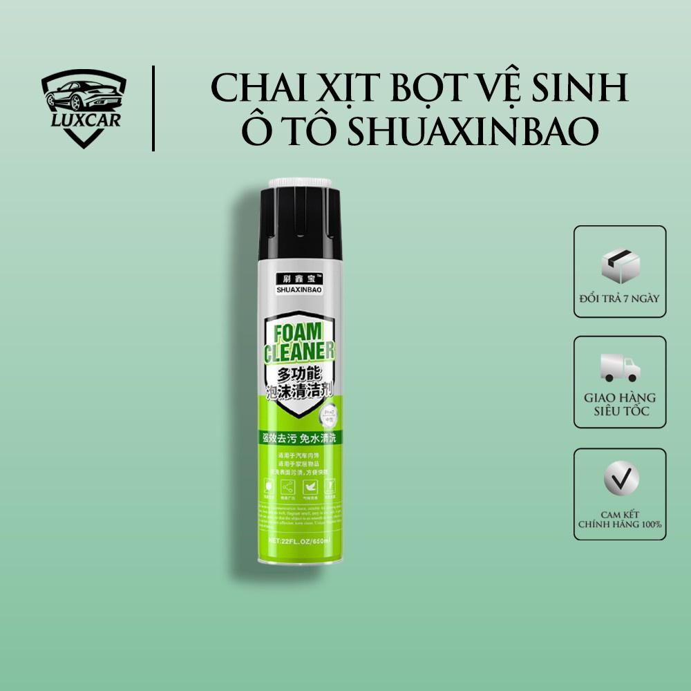 Chai Xịt Bọt Vệ Sinh Nội Thất Ô Tô Xe Hơi Đa Năng - Shuaxinbao Foam Cleaner (650ml)