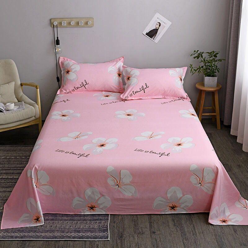 Giường + Tặng 2 Vỏ Gối 2021 Hoa Văn Mẫu Mới Trang Trí Nhà Dệt May Chăn Ga Gối Coverlet Tấm Phẳng Vỏ Gấm Hoa bộ