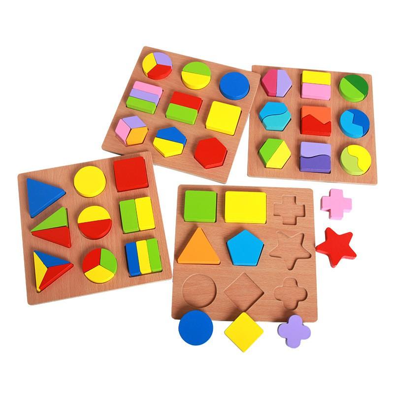 Đồ chơi gỗ TINA Bảng chia phân số hình học cho bé Đồ chơi gỗ Montessori thông minh cho bé 1 tuổi trở lên