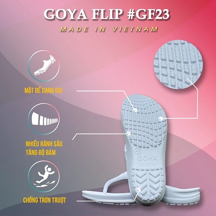 [HOT] Dép Thể thao chạy bộ Goya Flip GF23 - Màu Trắng