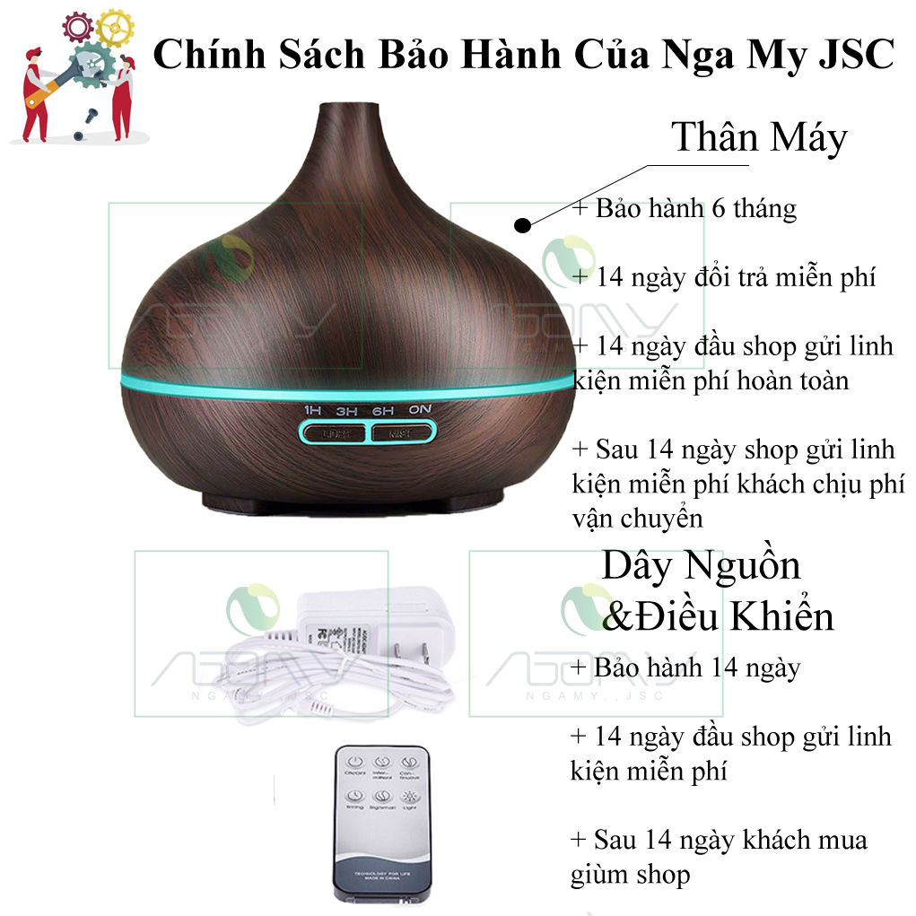 [Hàng Chính Hãng] Máy Xông Tinh Dầu Phun Sương Tạo Ẩm Cổ Cao Nga My Dung Tích 550ml Có Điều Khiển , Chế Độ Hẹn Giờ 1h/3h/6h/on Đèn Led 7 Màu Phun Sương Tạo Âm Trong Phòng Điều Hòa