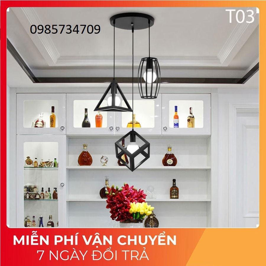 đèn thả trần đơn hình tam giác, hình vuông, hình bầu dục -T03