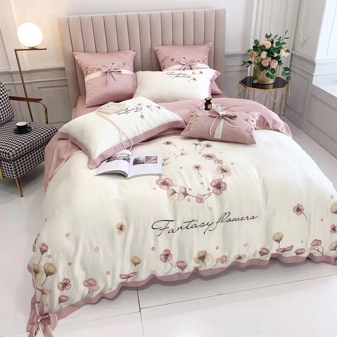 Bộ Chăn Ga Gối Lụa Tencel 60s Fantasy Flowers Cao Cấp