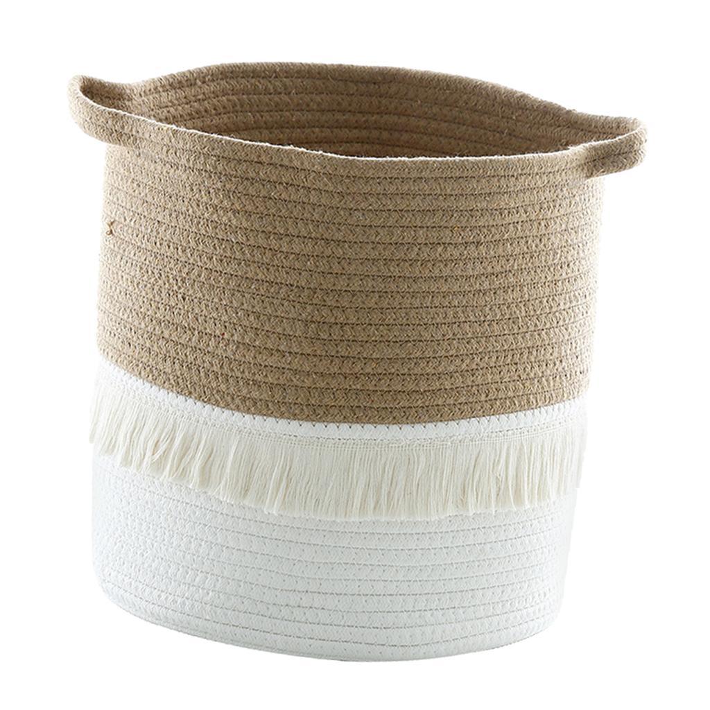 Laundry Basket 13 x 12inch Cotton Rope Basket Woven Storage w/ Handles