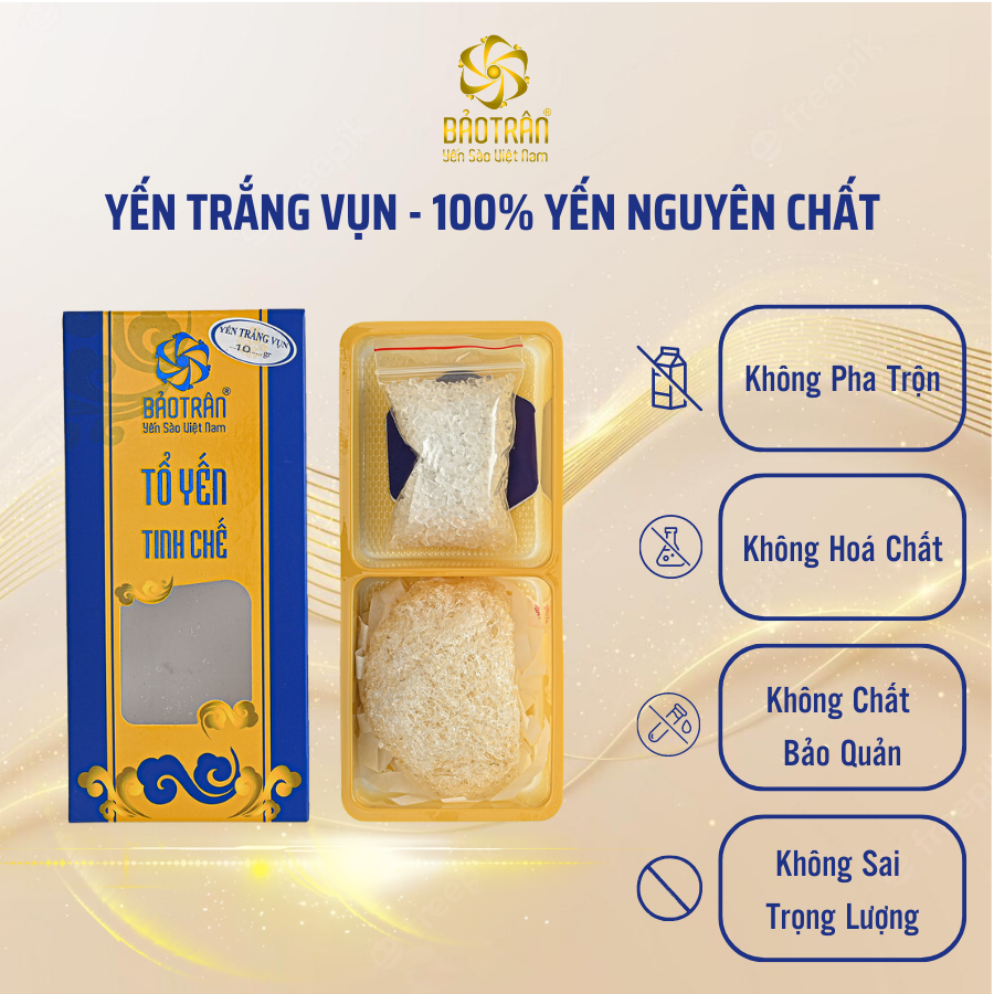 Yến Trắng Vụn - Yến Sào Bảo Trân Nguyên Chất Hộp 10 Gram