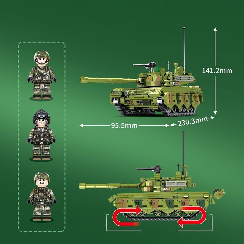 Đồ chơi Lắp ráp Xe Tăng A96, Sembo Block 203106 Main battle Tank, Xếp hình thông minh, Mô hình Xe Tăng