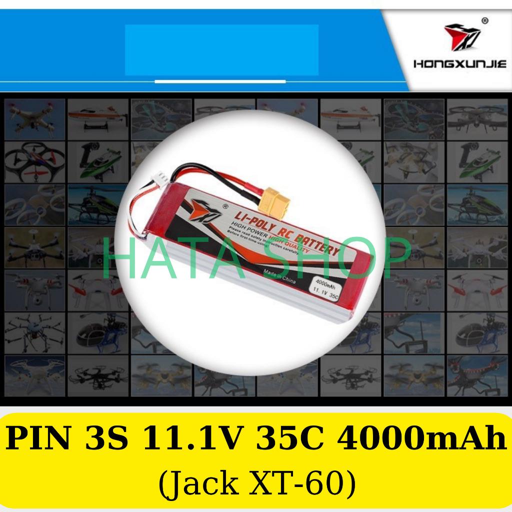 Pin Li-po 3S 11.1 V 4000mAh Jack XT60 35C dùng cho cano UDI005/UDI018/Xe Địa Hình Điều Khiển Từ Xa