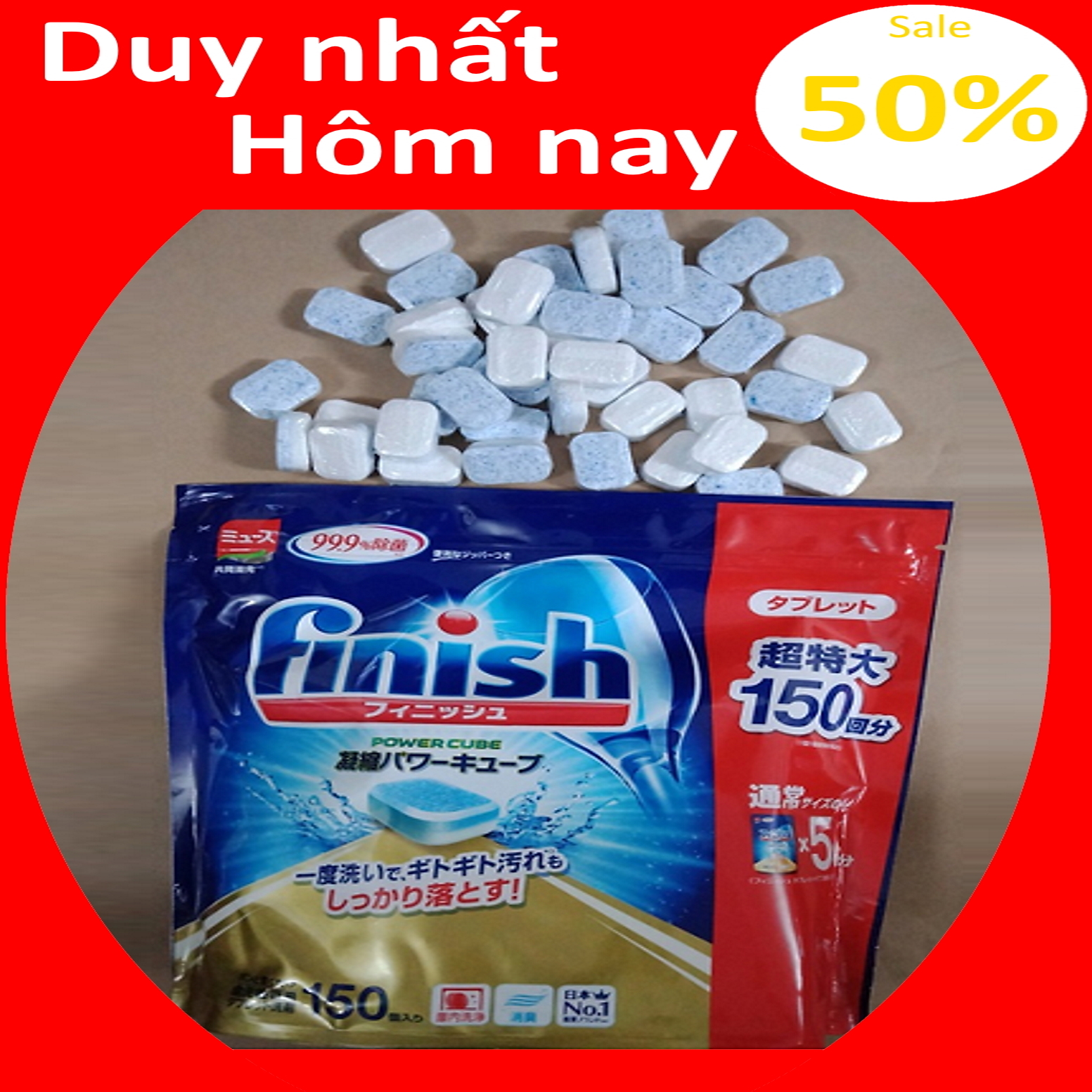 viên rửa bát Finish Nhật 150 viên x 5 g ( Nhật Bản )