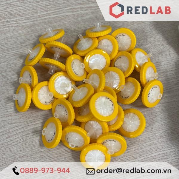 Đầu lọc Syringe Nylon đường kính 33mm, lỗ lọc 0.45um không tiệt trùng Finetech Nylon033N045I