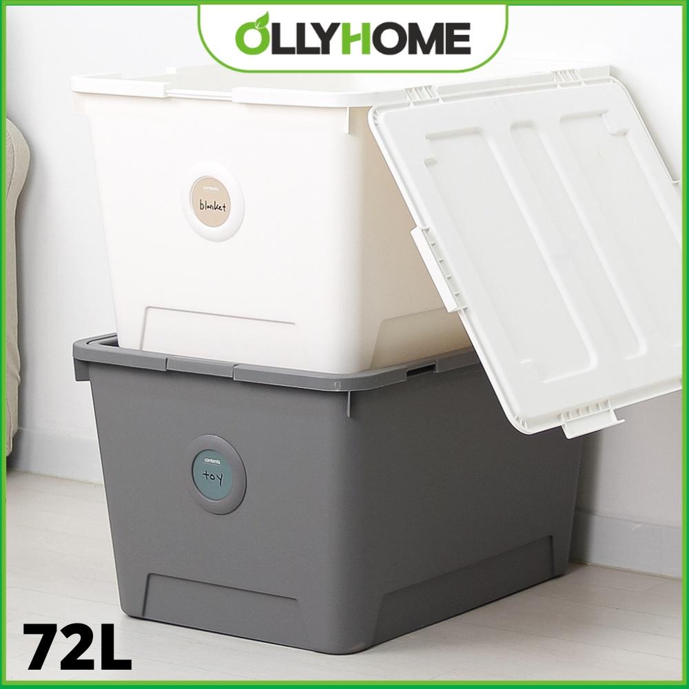 Thùng nhựa đựng đồ đa năng size to 72L Ollyhome màu sắc hiện đại phong cách Hàn Quốc - Thùng đựng chăn màn đa năng Clothes storage