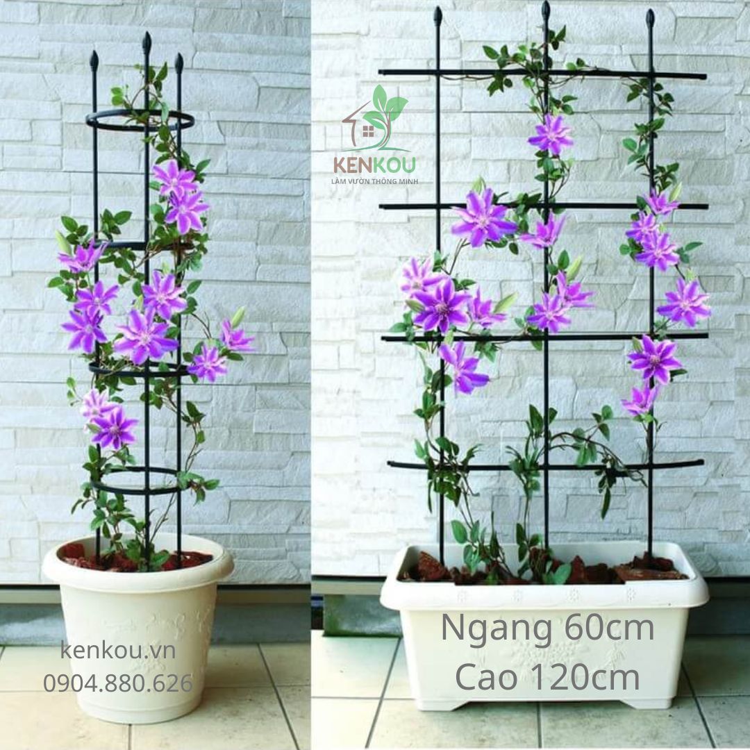 Giàn hoa leo đàn hồi Hàng Chính Hãng DAIM Nhật Bản Combo 2 bộ W60cm x H120cm Lõi thép bọc nhựa làm giàn cây leo