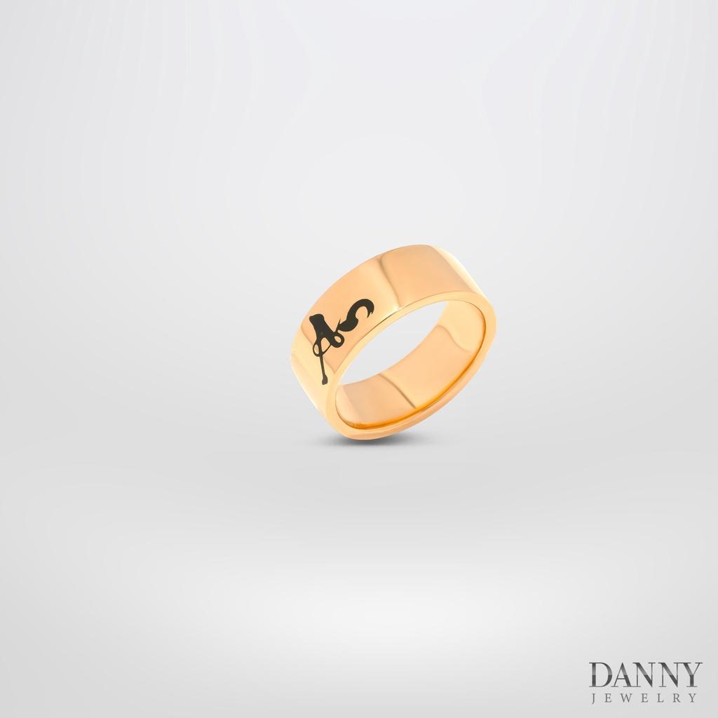 Nhẫn Danny Jewelry Bạc 925 Xi Vàng Hồng Khắc Chữ An N0063