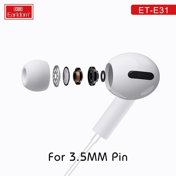 Tai nghe có dây nhét tai in ear Jack3.5 âm bass chống ồn và chống rối hàng cao cấp chính hãng dành cho iPhone Samsung OPPO VIVO HUAWEI XIAOMI Hàng Chính Hãng