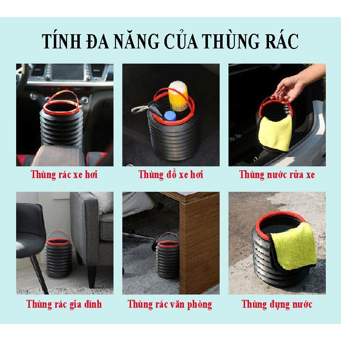 Thùng rác ô tô kiểu lò xo co giãn